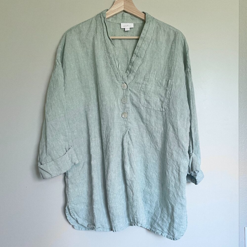 J. Jill 100% Linen Pullover Blouse